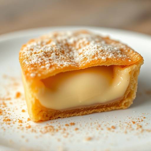A picture of Milk Tart, a creamy South African dessert with a cinnamon-dusted crust and a rich, custard filling.