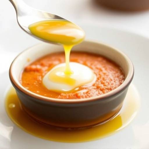 A warm Malva Pudding served in a bowl, drizzled with a rich, buttery sauce.