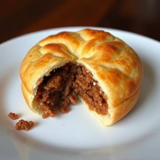 Golden-brown vetkoek, fried dough pockets, some filled with savory mince.